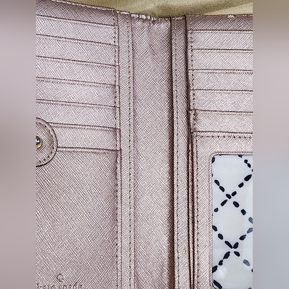Kate Spade Bifold Snap Wallet Pink Blush Dusty Rose Glitter Sparkle *Read - Picture 9 of 11